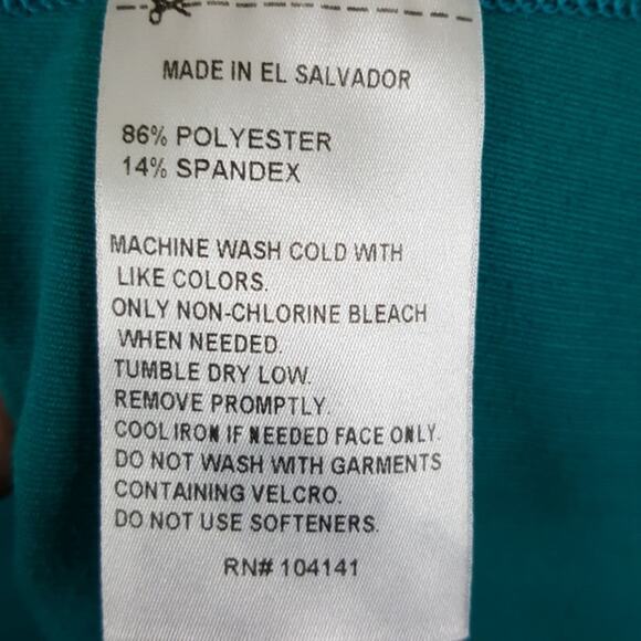 Reebok mock turtleneck long sleeve compression top teal with abstract sleeve XL - Picture 4 of 9